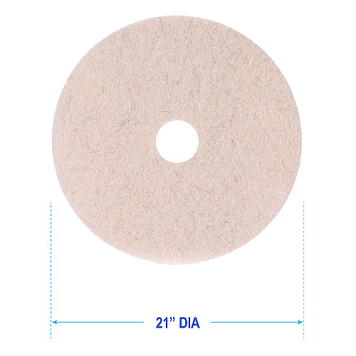 Boardwalk Natural Hog Hair Burnishing Floor Pads, 21" Diameter, Tan, 5/Carton (BWK4021NHE)