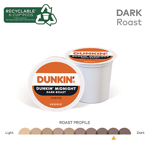 Dunkin Donuts K-Cup Pods, Original Dark Roast, 22/Box (12798)