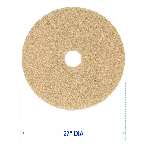 Boardwalk&reg; Burnishing Floor Pads, 27" Diameter, Tan, 5/Carton (BWK4027ULT)