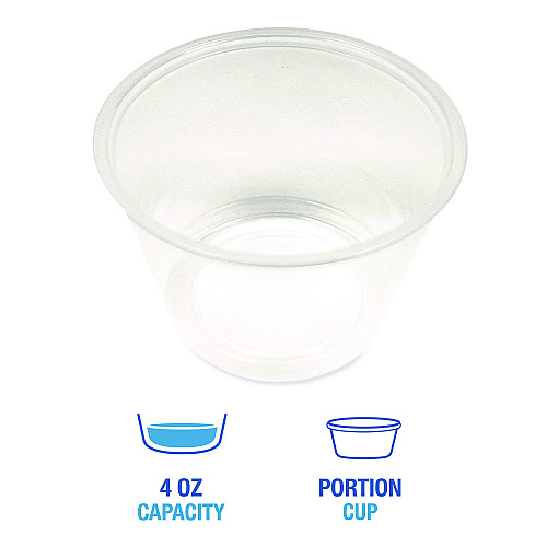 Boardwalk&reg; Souffle/Portion Cups, 4 oz, PP, Translucent, 2500/CT (BWKPRTN4TS)
