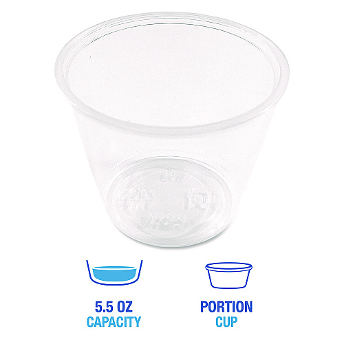 Boardwalk&reg; Souffle/Portion Cups, 5.5 oz, PP, Translucent, 2500/CT (BWKPRTN55TS)