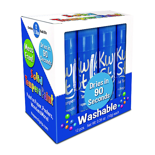 The Pencil Grip Kwik Stix Single Color Pack, 0.7" x 3.5", Light Blue, 12/Pack, 12 Packs/Carton (6007012)