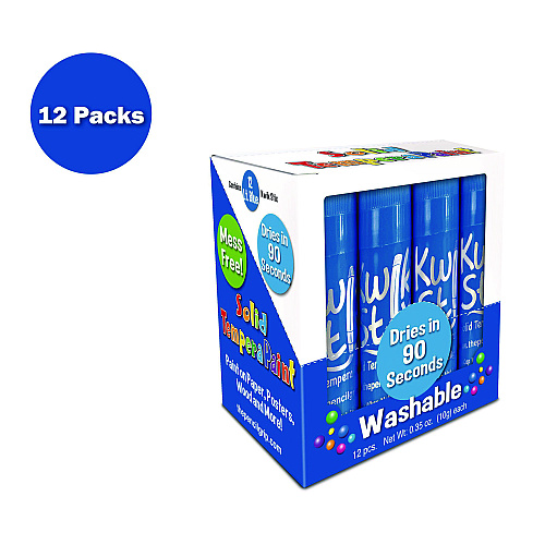 The Pencil Grip Kwik Stix Single Color Pack, 0.7" x 3.5", Light Blue, 12/Pack, 12 Packs/Carton (6007012)
