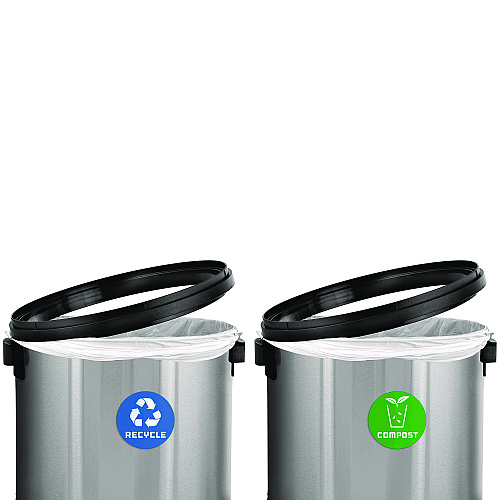 Alpine 17 Gallon Stainless Steel Indoor Compost and Trash Station with Swivel Lid (47065L1COT)