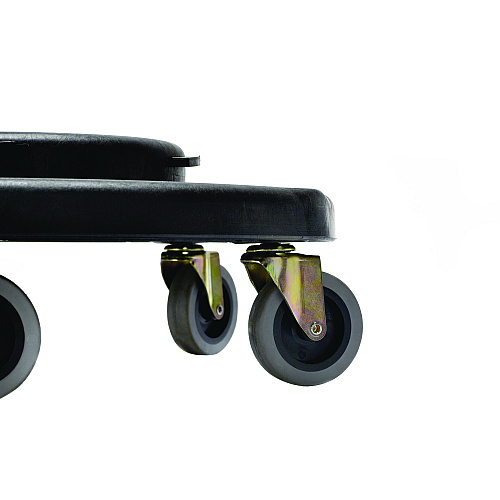 Alpine Round 32-Gallon Trash Can Dolly, 500 lb Capacity, 6.1 x 18 x 18, Black (47132DOLLY)