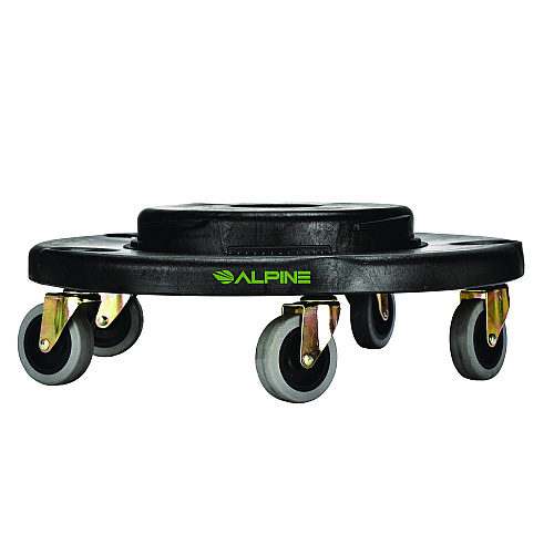 Alpine Round 32-Gallon Trash Can Dolly, 500 lb Capacity, 6.1 x 18 x 18, Black (47132DOLLY)