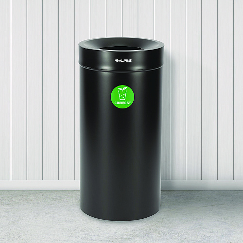 Alpine 27 Gallon Black Stainless Steel Compost Can (47527BLKCO)