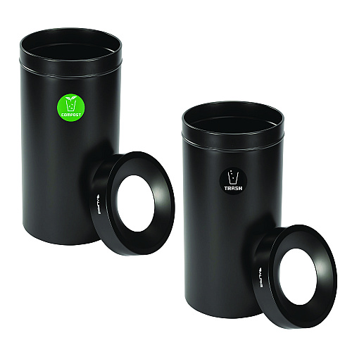 Alpine 27 Gallon Black Stainless Steel Compost Bin and Trash Can (47527BLKCOT)