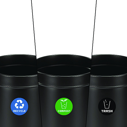 Alpine 27 Gallon Black Stainless Steel Compost Bin, Recycling Can and Trash Receptacle (47527BLKRTCO)
