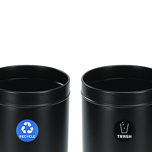 Alpine 27 Gallon Black Stainless Steel Recycling Can and Trash Receptacle (47527BLKRT)