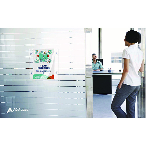 AdirOffice Suction-Mount Acrylic Window Sign Holders, 8.5 x 11, Clear, 12 Sign Holders (6398511WSH12)