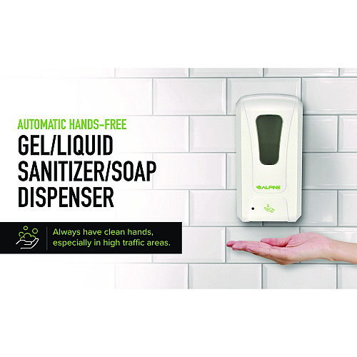 Alpine Wall Mount Automatic Foam Hand Sanitizer and Soap Dispenser, 40 oz, 4.48 x 6 x 11.1, White (ALP430F)