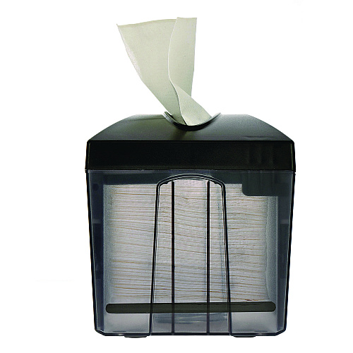 Alpine Interfold Table Top Dispenser Napkin Holder, 5.9 x 8 x 6.5, Black (ALP4332)