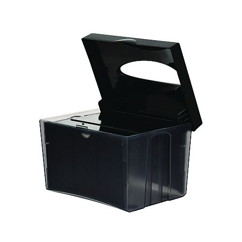 Alpine Interfold Table Top Dispenser Napkin Holder, 5.9 x 8 x 6.5, Black (ALP4332)