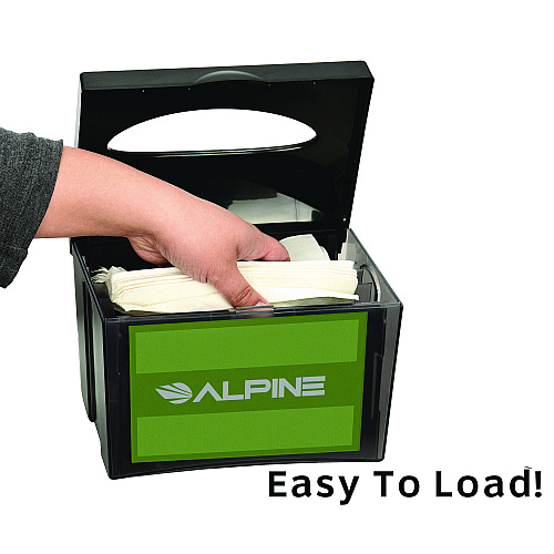 Alpine Interfold Table Top Dispenser Napkin Holder, 5.9 x 8 x 6.5, Black (ALP4332)