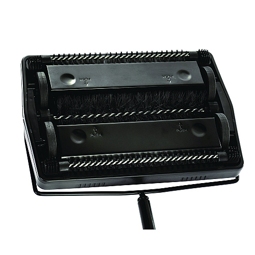 Alpine Manual Triple Brush Carpet and Floor Sweeper, 42.5" Handle, Black (ALP469BLKNEW)