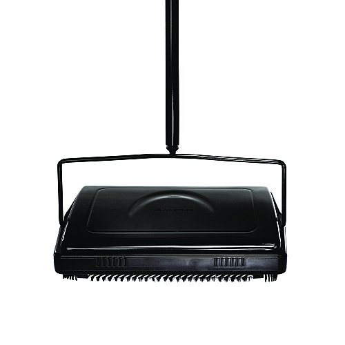 Alpine Manual Triple Brush Carpet and Floor Sweeper, 42.5" Handle, Black (ALP469BLKNEW)