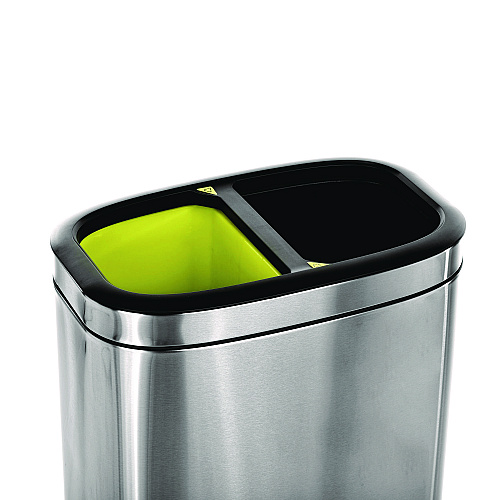 Alpine 10.5 Gallon Stainless Steel Open Top Dual Compartment Trash Can (ALP470R40L)