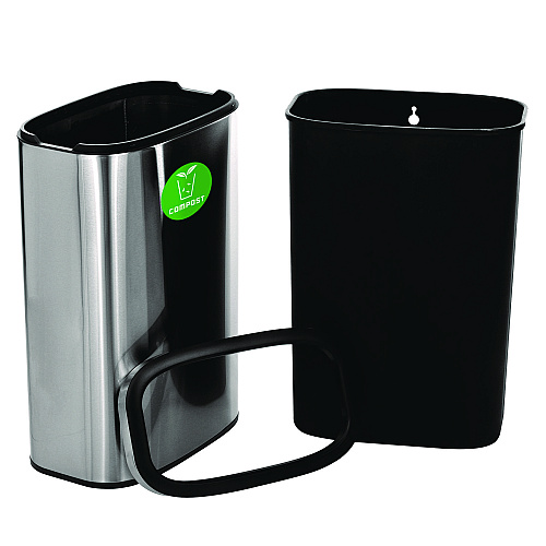 Alpine 10.5 Gallon Compost Can, Brushed Stainless Steel (ALP47040LCO)
