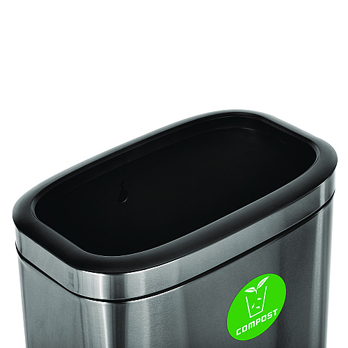 Alpine 10.5 Gallon Compost Can, Brushed Stainless Steel (ALP47040LCO)
