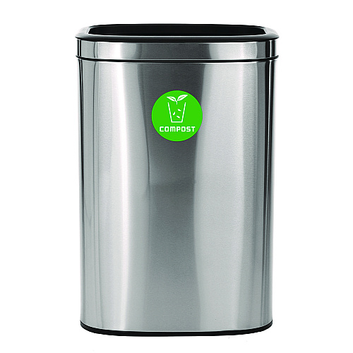Alpine 10.5 Gallon Compost Can, Brushed Stainless Steel (ALP47040LCO)