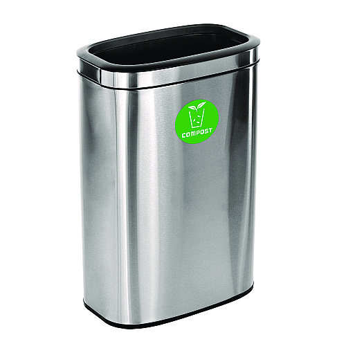 Alpine 10.5 Gallon Compost Can, Brushed Stainless Steel (ALP47040LCO)