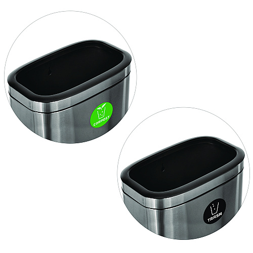 Alpine 10.5 Gallon Compost and Trash Station, Brushed Stainless Steel (ALP47040LCOT)