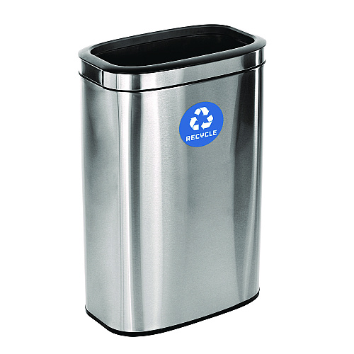 Alpine 10.5 Gallon Slim Recycling Can, Brushed Stainless Steel (ALP47040LR)