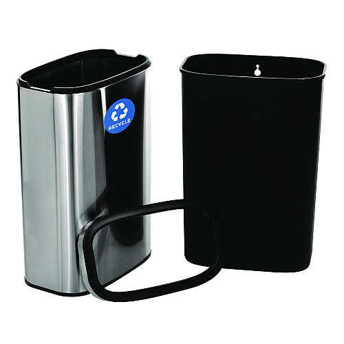 Alpine 10.5 Gallon Slim Recycling Can, Brushed Stainless Steel (ALP47040LR)