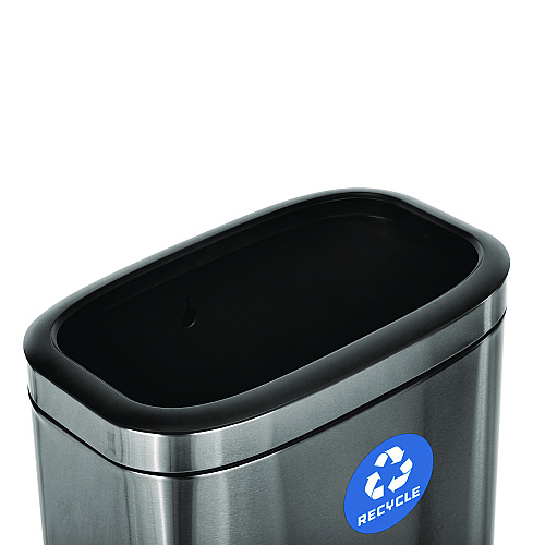 Alpine 10.5 Gallon Slim Recycling Can, Brushed Stainless Steel (ALP47040LR)