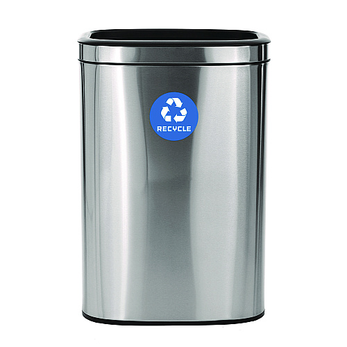 Alpine 10.5 Gallon Slim Recycling Can, Brushed Stainless Steel (ALP47040LR)