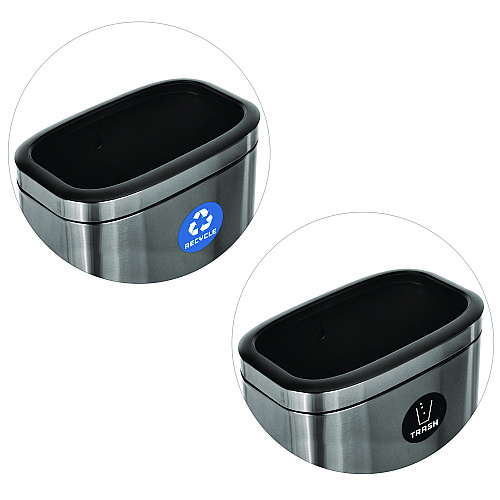 Alpine 10.5 Gallon Recycle and Trash Station, Brushed Stainless Steel (ALP47040LRT)