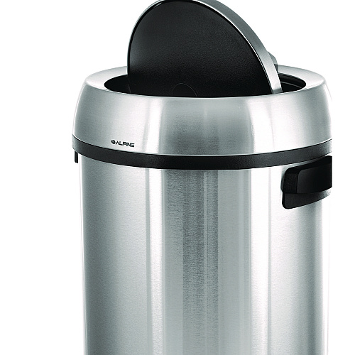 Alpine 17 Gallon Stainless Steel Commercial Trash Can with Swing Lid (ALP47065L1)