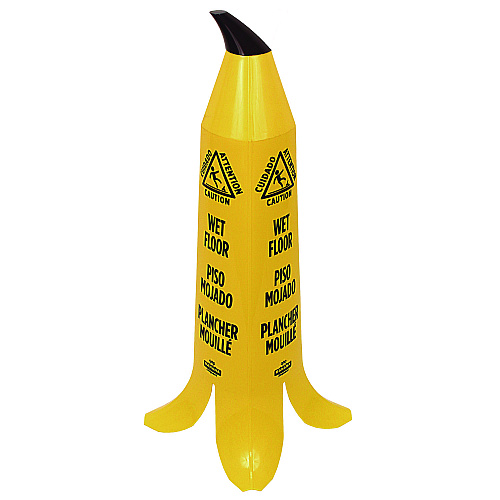 Impact Banana Wet Floor Cones, 14.25 x 14.25 x 36.75, Yellow/Brown/Black (B1101)