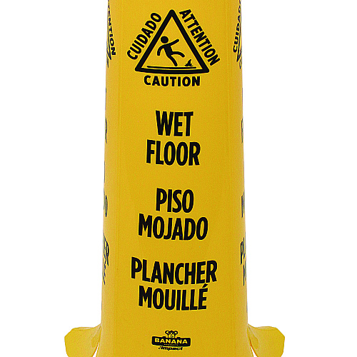 Impact Banana Wet Floor Cones, 14.25 x 14.25 x 36.75, Yellow/Brown/Black (B1101)