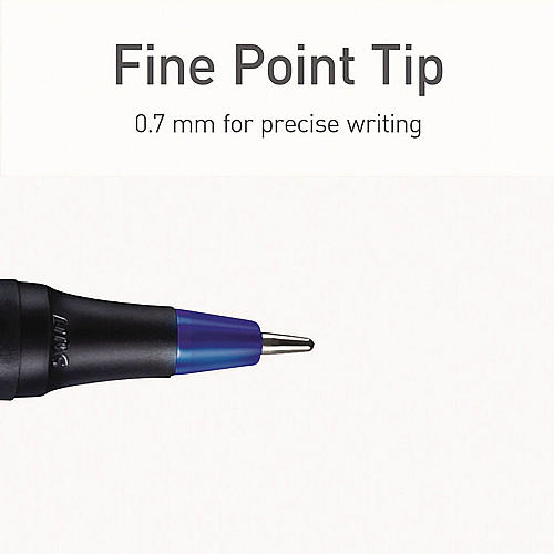 TOPS PENTONIC Fine Point Ballpoint Pens, 0.7 mm, Assorted Ink Colors, Black Barrel, 25/Pack (12126)