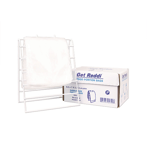 Inteplast Group Get Reddi Saddle Pack Poly Food Portion Bags, Fold-Top Closure, 0.5 mil, 6.5" x 7", Clear, 2,000/Carton (PC657SP)