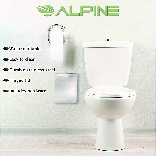 Alpine Stainless Steel Wall-Mounted Sanitary Napkin Receptacle (ALP451SSB)