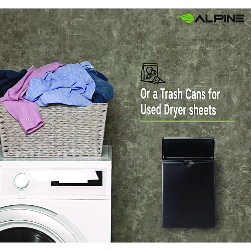 Alpine Stainless Steel Wall-Mounted Sanitary Napkin Receptacle, Black (ALP451SSBBLK)