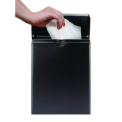 Alpine Stainless Steel Wall-Mounted Sanitary Napkin Receptacle, Black (ALP451SSBBLK)