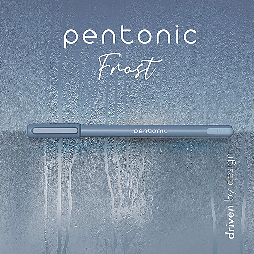 TOPS PENTONIC Frost Pen, Stick, Fine 0.7 mm, Blue Ink, Frosted Blue Barrel, 10/Pack (13085)