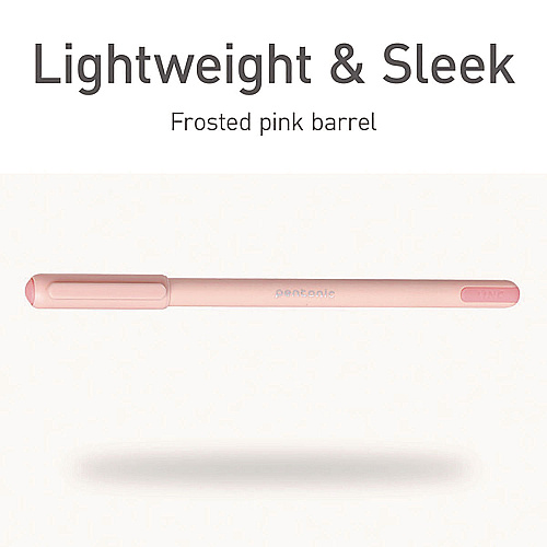 TOPS PENTONIC Frost Pen, Stick, Fine 0.7 mm, Red Ink, Pale Pink Barrel, 10/Pack (13087)