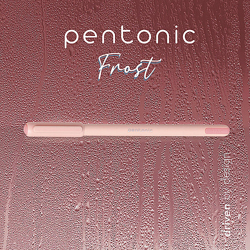 TOPS PENTONIC Frost Pen, Stick, Fine 0.7 mm, Red Ink, Pale Pink Barrel, 10/Pack (13087)