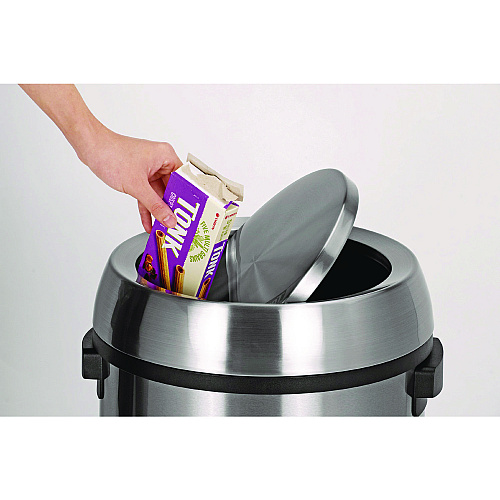 Alpine 17 Gal Stainless Steel Swivel Trash Can Cover, 15.7 x 15.67 x 15.67, Silver (ALP47065LC)