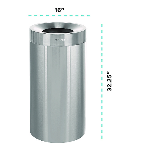 Alpine 27 Gallon Stainless Steel Commercial Indoor Trash Can, Brushed Stainless Steel (ALP47527)