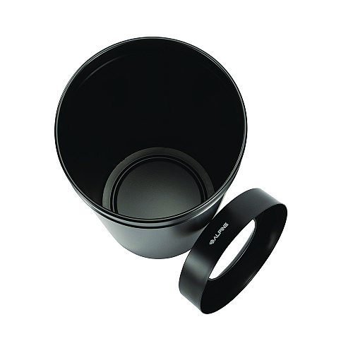 Alpine 27 Gallon Stainless Steel Commercial Indoor Trash Can, Black (ALP47527BLK)