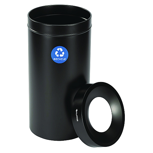 Alpine 27 Gallon Stainless Steel Recycling Can, Black (ALP47527BLKR)