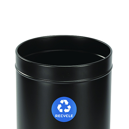 Alpine 27 Gallon Stainless Steel Recycling Can, Black (ALP47527BLKR)