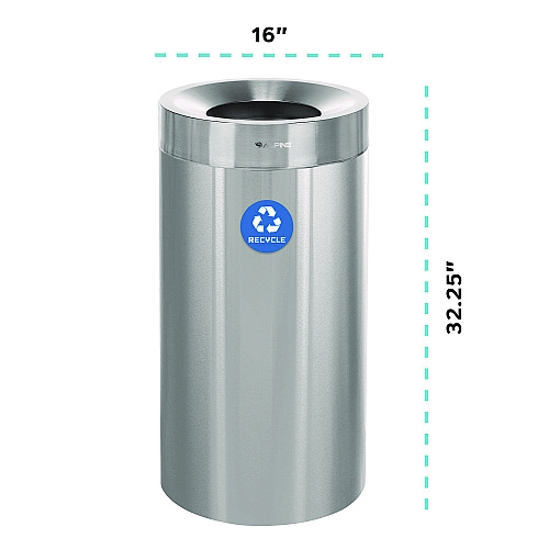 Alpine 27 Gallon Stainless Steel Recycling Can, Brushed Stainless Steel (ALP47527R)