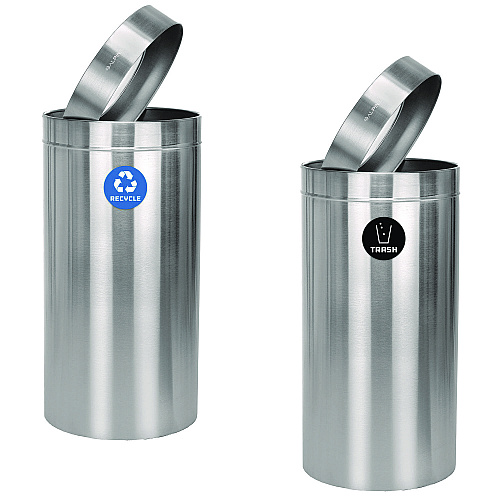 Alpine 27 Gallon Stainless Steel Recycling Can and Trash Receptacle, Brushed Stainless Steel (ALP47527RT)